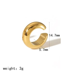 1 Piece Minimalist Style C Shape Stainless Steel  Gold Color Women's Clip-on earrings h5 Picture3